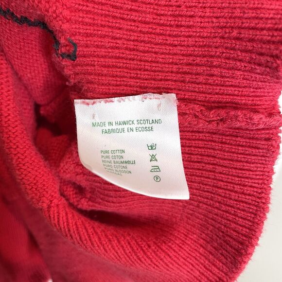 Vintage J. McInerney Ltd Mens 112/44” Red Argyle Cotton Crew Sweater Scotland - Picture 5 of 5